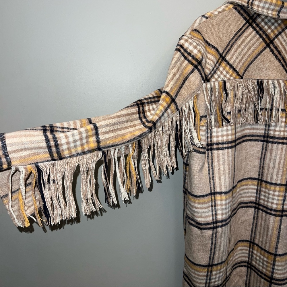 Plaid Fringe Jacket/Shacket - Picture 5 of 7